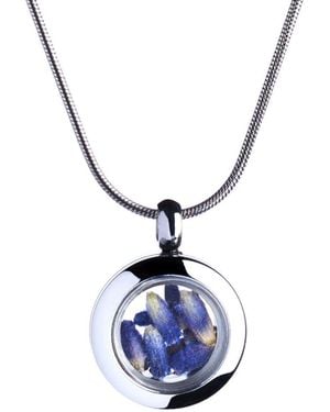 My Little Nature Tiny Designer Jewelery Necklace With Natural Provence Blossoms - Blue