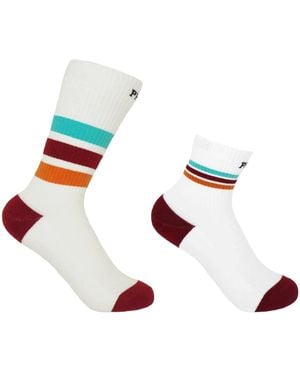 Peper Harow - Made in England Striped Luxury Sports Socks Bundle - White