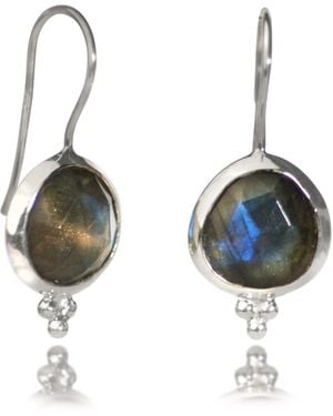 The Jewellery Store London Labradorite 'You Are Loved' Hook Earrings - Blue