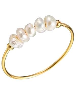 Mickey's Girl Petite Pearl Waterproof Ring - Metallic
