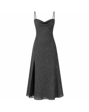 Exquise Embry Cowl Neck Midi Dress – - Black