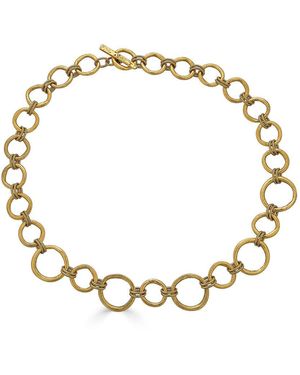 Loni Paul Jewelry Sculpted Circle Necklace - Metallic