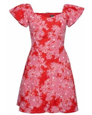 Girl In Mind Alex Broiderie Anglais Mini Dress - Red