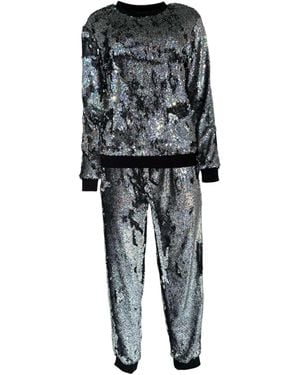 Any Old Iron Holographic Glitter Forever Sequin Sweatpants - Black
