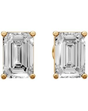 Aya Fine Jewelry 1.32 Cwt Emerald Cut Solitaire Earrings Gift For - White