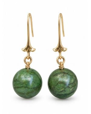 Carolina Benoit Jasper Drop Earrings - Green