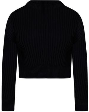 Known Supply Cropped Ribbed Jumper - Black