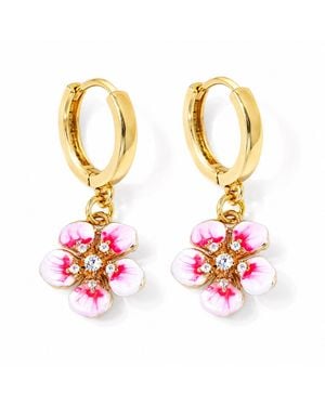 My Little Nature Cherry Blossom Hoop Earrings Plated Earrings - Metallic