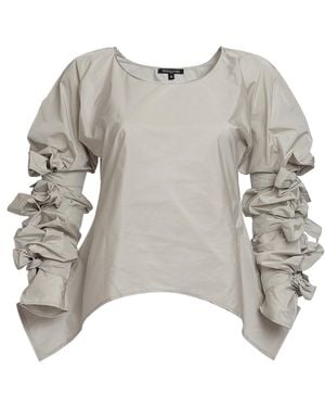 Bianca Popp Ribbon Wrapped Blouse - Gray