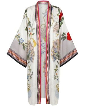 LOVEIST STORE Assorti Japanese Patterned Style Silky Satin Kimono - Red