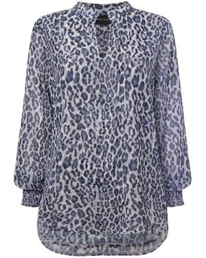 James Lakeland Leopard Print Blouse - Blue
