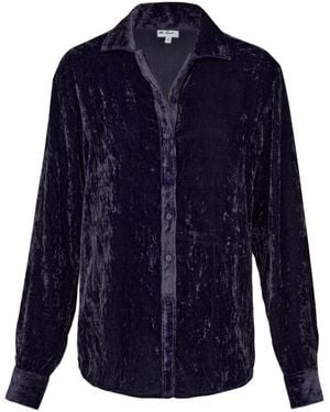 At Last Silk Velvet Karen Shirt - Blue