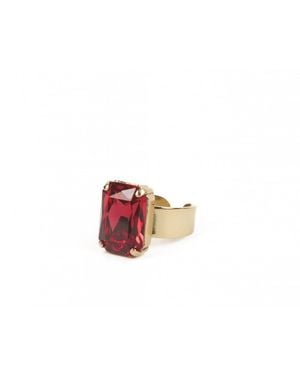 Addicted Celeste Plated Ring With Ruby Crystal - Pink