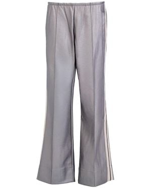 Moov Perfect Suit Pants — Straight-Leg Vegan Leather With Side Stripes - Gray