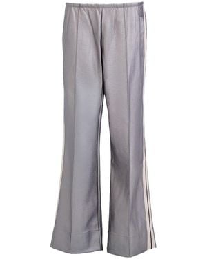 Moov Perfect Suit Pants — Straight-Leg Vegan Leather With Side Stripes - Gray