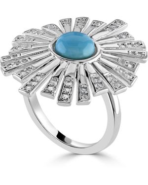 Lucy Quartermaine Sterling Egyptian Ring - Metallic