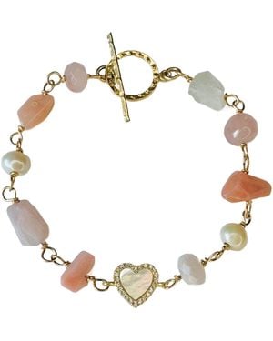 Lexi Jewelry Shades Of Mother Of Pearl Heart Toggle Bracelet - Metallic
