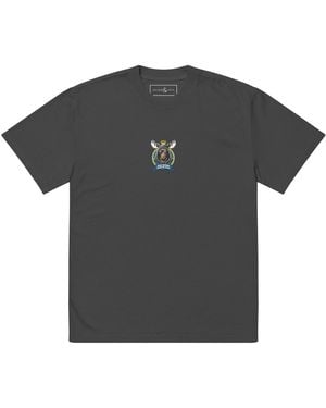 Anchor and Crew Faded R. R. C. Alce El Clasico Football Cotton Oversized T-Shirt - Black