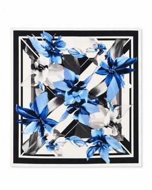 Elise Seren Silk Twill Scarf - Blue