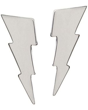 Edge Only Triple Bolt Earrings Sterling - White