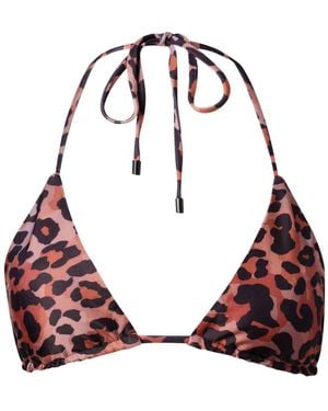 Playaluxe Waikiki Triangle Bikini Top Leopard - Red