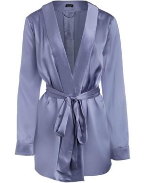 Je Mérite (I Deserve) Lola Silk Short Robe - Blue