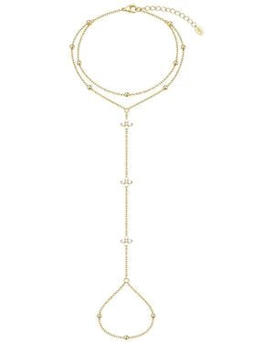 Uchi and Soto Kinmokusei & Stone Hand Chain - Metallic