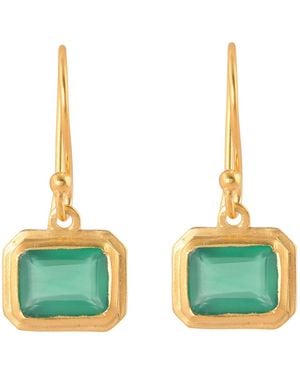 Opium Jewels Baguette Cut Earrings - Green
