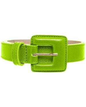 BeltBe Mini Square Narrow Leather Belt - Green