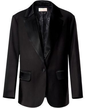 AGGI by HALEWSKI Alex Fashion Blazer Long Oversized Blazer - Black