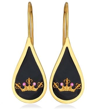 Myrto Katramadou Jewellery Queen Bee Ruby Hook Earrings - Metallic