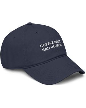 Anchor and Crew Gustatory Coffee Before Bad Decisions. Cotton Embroidered Cap - Blue