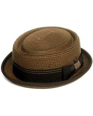 Dasmarca Hats Dasmarca Rico Summer Telescope Crown Lightweight Breathable Rude-Boy Mod Porkpie Hat - Brown