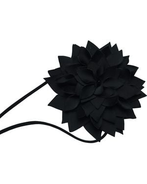2KStyle Astra Hand-Crafted Satin Flower Choker - Black