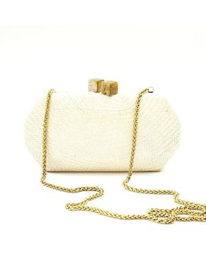 LIKHÂ Sarsuela Handwoven Clutch Oat - Metallic
