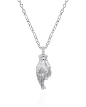 Luna Charles Billie Fingers Crossed Necklace - Metallic