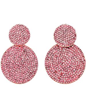 Crystals and Co Baby Double Drop Earrings - Pink