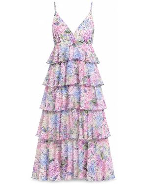 NEVA Mirielle Tiered Midi Resort Dress - Purple