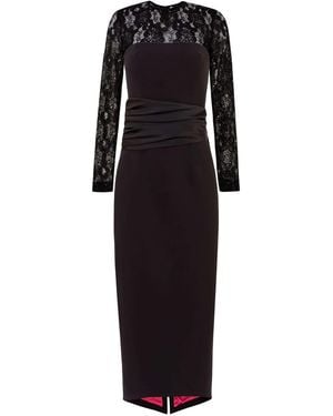 Tia Dorraine Closer To Love Midi Dress With Lace Top - Black