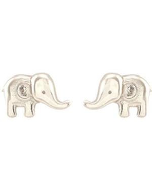 Kris Nations Elephant Stud Earrings - White