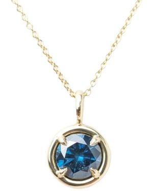 Rahul's Jewels 1.01 Carat Genuine Diamond Round Solstice Pendant - Blue