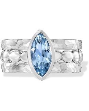 Dower & Hall Capri Twinkle Stacking Rings Set - Blue