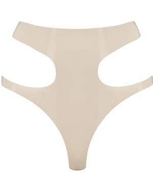 Elissa Poppy Latex Cut Out Thong - White