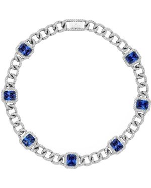 Arte Madrid Pet It On Cuban Chain Necklace - Blue