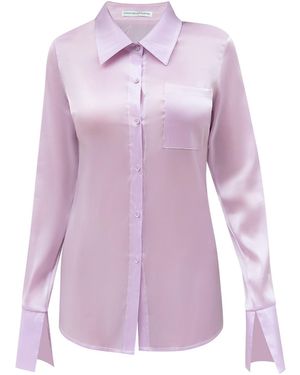 Animal Iridescent Fluid Button Down Shirt - Purple