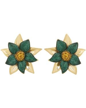 LÁTELITA London Marguerite Daisy Flower Large Stud Earrings Emerald - Green