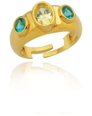 LINYA JEWELLERY Rosie Stone Signet Ring - Yellow