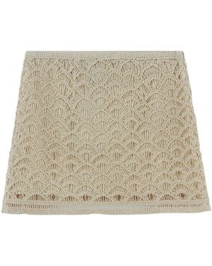 Nocturne High-Waisted Lace Mini Skirt - Natural