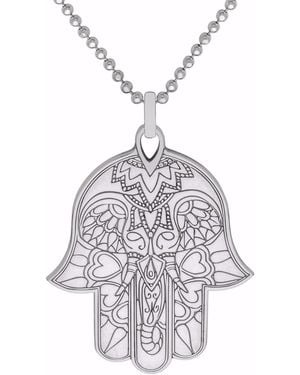 CarterGore Small Hamsa Hand Pendant Necklace - Metallic