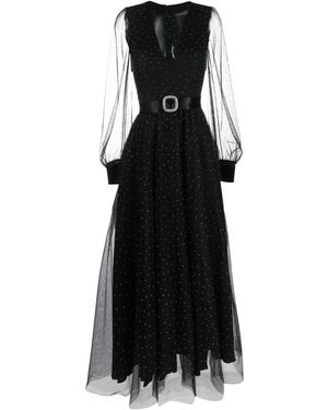 Nissa Crystal-Embellished Tulle Dress - Black